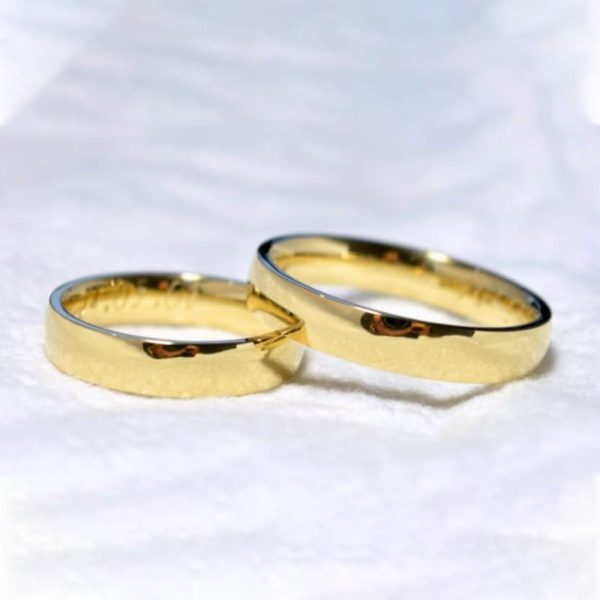 Alianças Anatômicas Meia Cana Baixa - Ouro 18K
