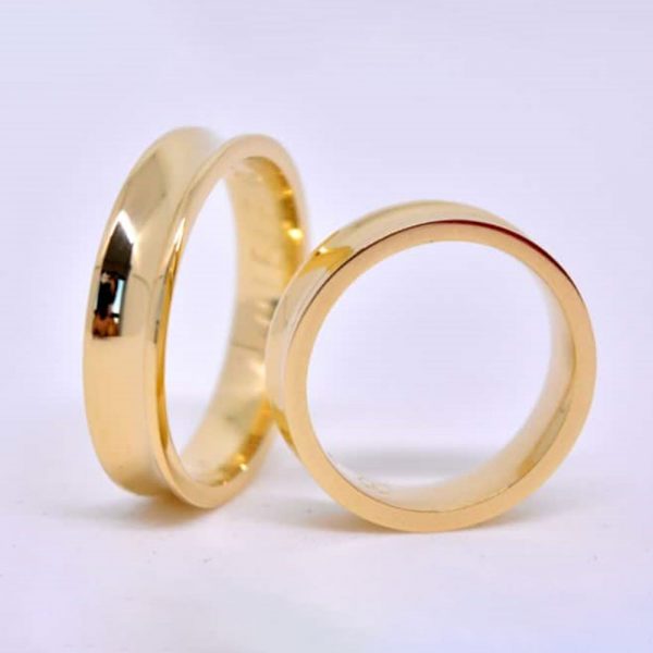 Alianças Côncavas 5,0mm - Ouro 18K