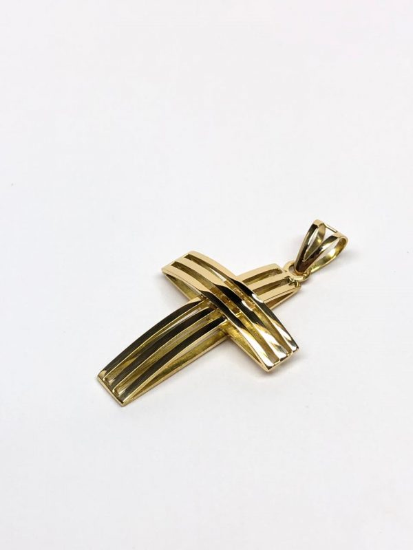 Pingente Cruz Vazada Dupla em Ouro 18K