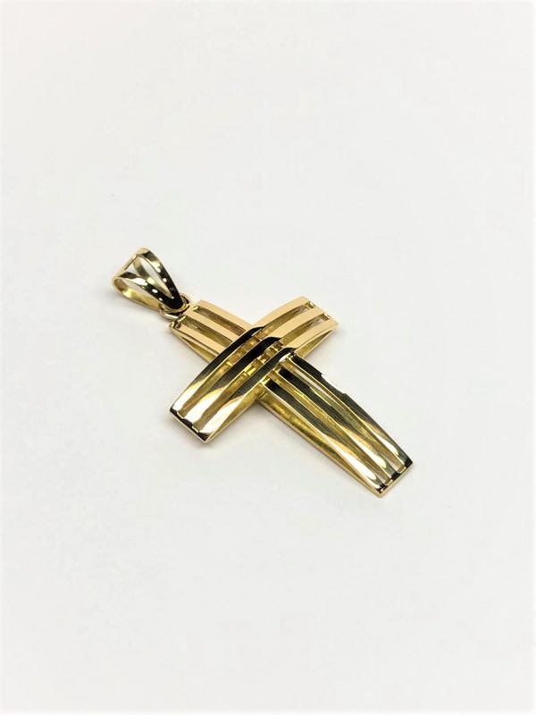 Pingente Cruz Vazada Dupla em Ouro 18K